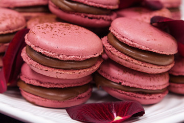 Romantic red macaroons for Valentines Day