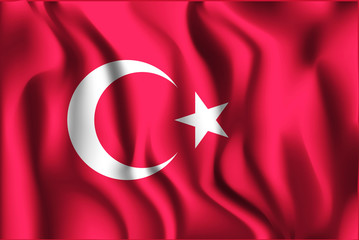 Flag of Turkey. Rectangular Shape Icon