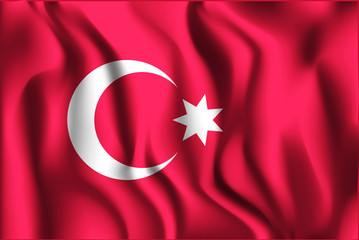 Ottoman Empire Variant Flag. Rectangular Shape Icon