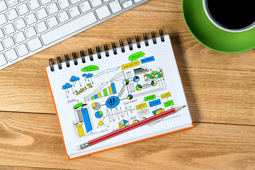 Business workplace with stuff