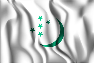 Turkmenistan Variant Flag. Rectangular Shape Icon