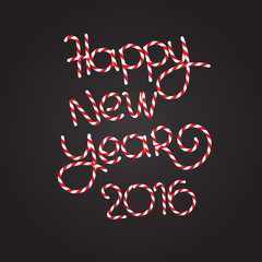 happy new year candy  lettering
