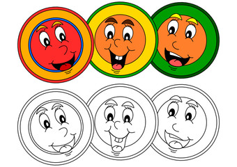 Smiling color head as a dye for little kids - vector svg