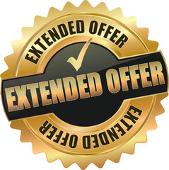 golden shiny vintage extended offer 3D vector icon seal sign button shield star with checkmark