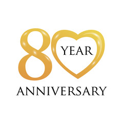 anniversary heart love gold