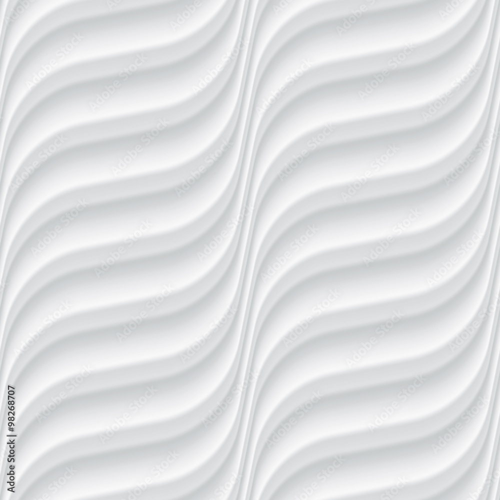 Poster white seamless background panel with wavy texture