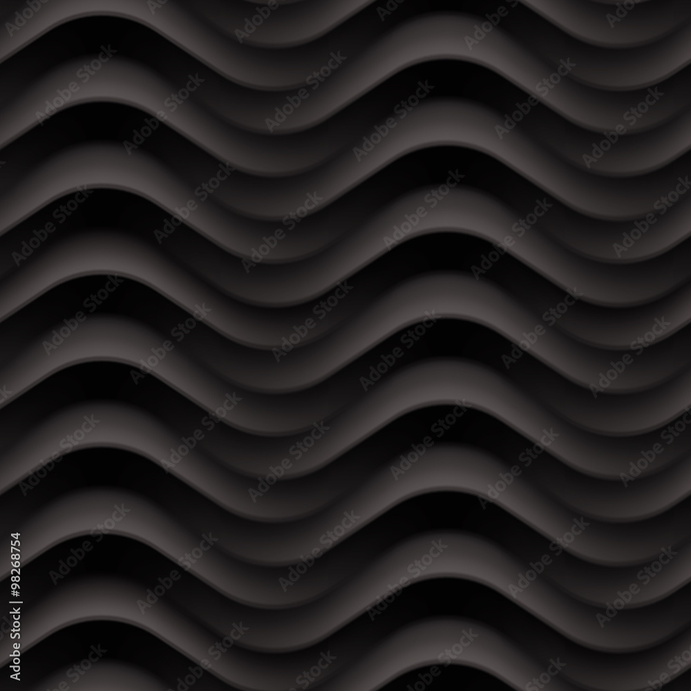 Poster vector black wave textured seamless background panel