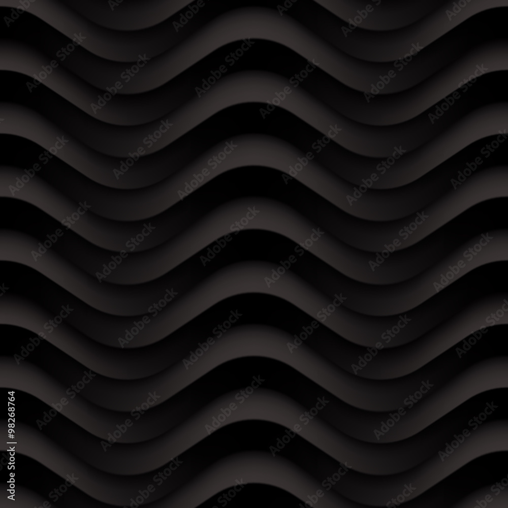 Poster vector black wave textured seamless background panel