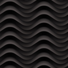 Vector black wave textured seamless background panel