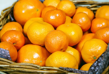 Basket of fresh mandarins