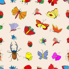 seamless pattern with insects