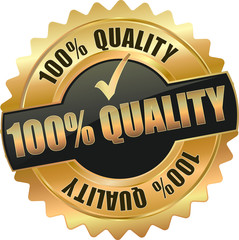 golden shiny vintage 100% quality 3D vector icon seal sign button star with checkmark