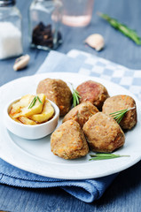 turkey liver meatballs with caramelized apples