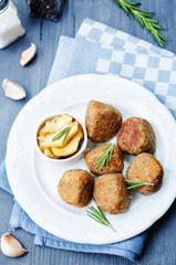 turkey liver meatballs with caramelized apples