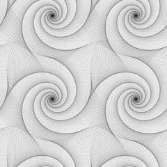 Seamless abstract black white spiral pattern