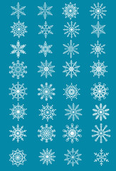 Set of 24 snowflakes