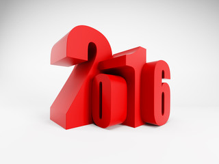 new year 2016, 3d render