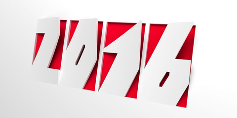 new year 2016, 3d render