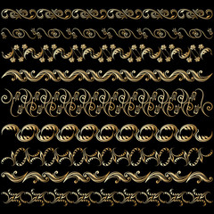 Vector set with floral elements.