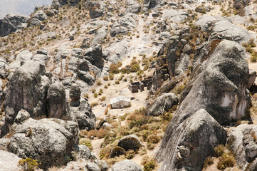 Fototapeta na wymiar Russo Cabin - Marcahuasi Stone Forest - Peru