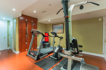 Obraz premium interior of new gym with equipment