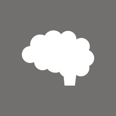 Icono de un cerebro sobre fondos negro. Ilustración vectorial