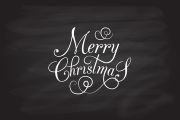 Hand sketched Merry Christmas logotype, badge and icon typograph