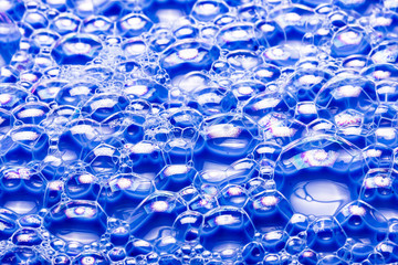 Foam blue bubble texture.