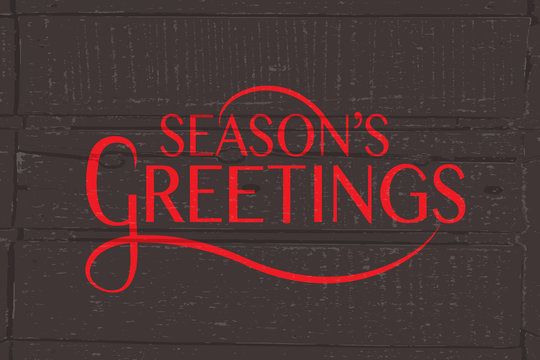 Season's Greetings typography for Christmas/New Year greeting ca