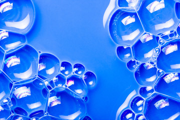 Foam blue bubble texture.