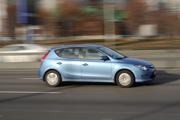 Fototapeta na wymiar Blue Motion Car