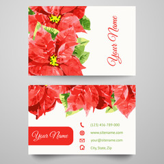Set of business card templates with beauty flowers