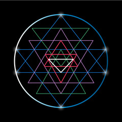 Sacred geometry and alchemy symbol Sri Yantra