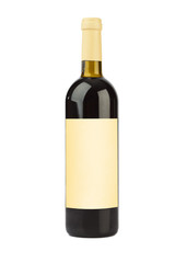 Wine bottle with blank label