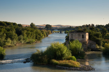 Fototapeta na wymiar Guadalquivir river. View from Roman Bridge. Cordoba, Spain