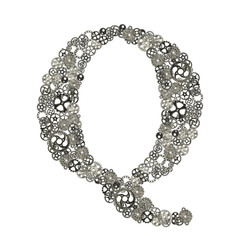 alphabet , gears arrangement shape of alphabet