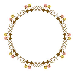 Floral round frame