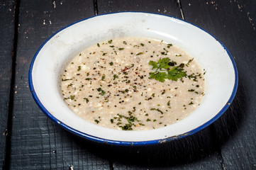 Homemade Mushroom Chowder - soup (East European cuisine)