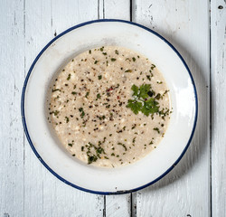 Homemade Mushroom Chowder - soup (East European cuisine)
