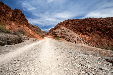 Gravel road in the desert