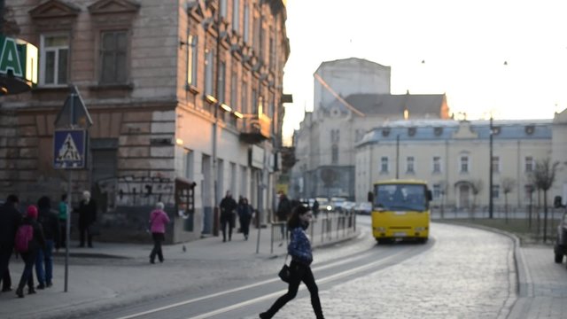 People on streets of Lviv