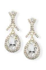 drop earrings with diamonds isolated on white