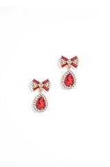 ruby earrings on a white background