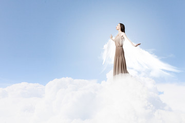 Angel girl flying high
