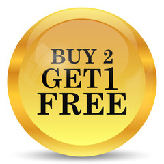 Buy 2 get 1 free offer icon