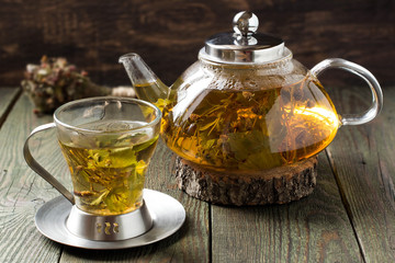 Useful tea with dried wild strawberry