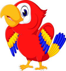 illustration of Cartoon cute parrot