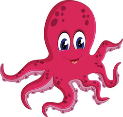 illustration of cute Octopus cartoon