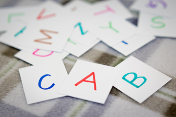 English; Learning the New Word with the Alphabet Cards