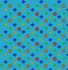 A background of floral print.